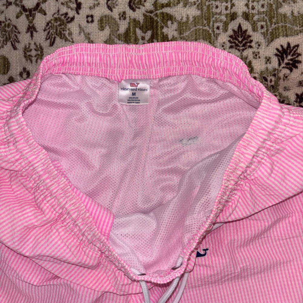 Vineyard Vines Pink Striped Swim Shorts - Picture 2 of 3